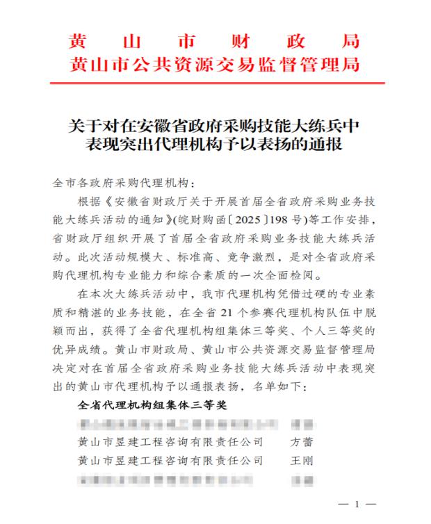 喜報(bào)！屯溪城建投公司參股企業(yè)昱建咨詢公司員工助力黃山代表隊(duì)斬獲省級(jí)大獎(jiǎng)